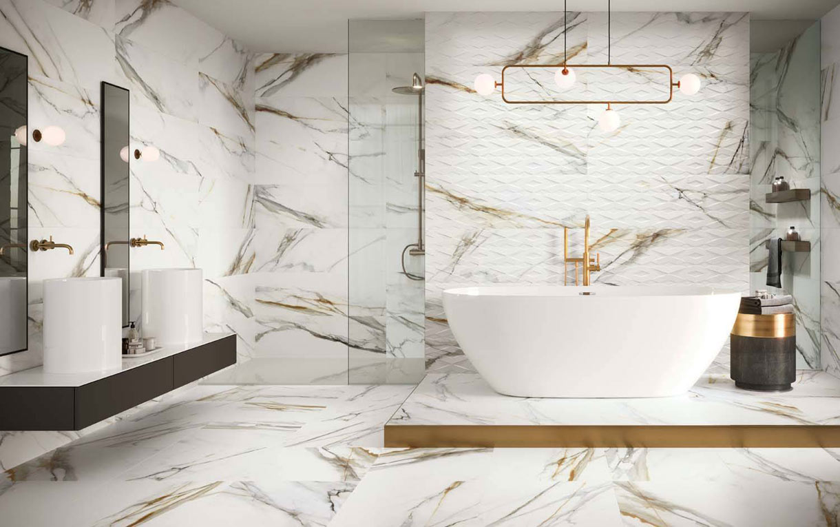 Colorker Calacatta Gold Modern fürdőszoba