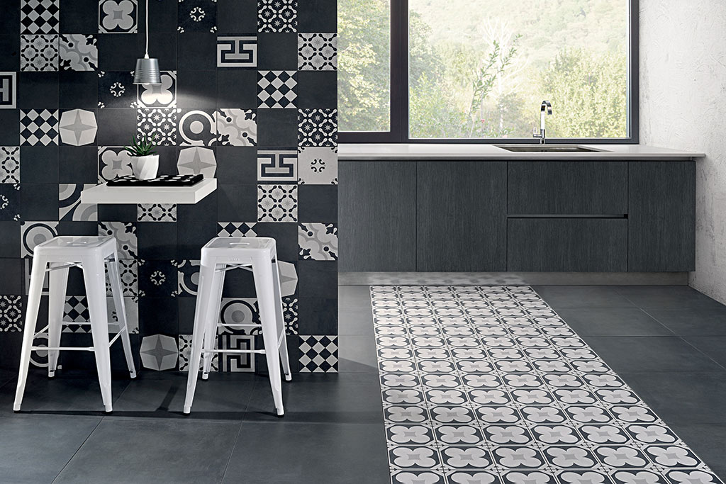 Fioranese Ceramica Cementine Black&White Betonhatású járólap